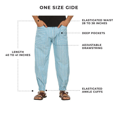 Men's Hopper | Blue Stripes | Fits Waist Sizes 28 to 38 Inches – Mens Pyjama by Hope - House of Pure Eco available on Brown Living™. . SKU: HOP - AT26. Img 3.