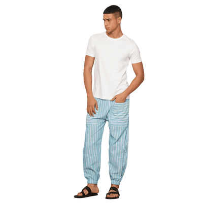 Men's Hopper | Blue Stripes | Fits Waist Sizes 28 to 38 Inches – Mens Pyjama by Hope - House of Pure Eco available on Brown Living™. . SKU: HOP - AT26. Img 6.