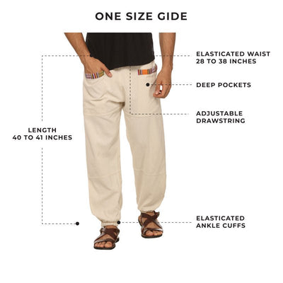 Men's Hopper | Cream | Fits Waist Sizes 28 to 38 Inches – Mens Pyjama on Brown Living™. SKU: HOP-AT22. Img 12.