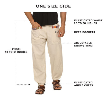 Men's Hopper | Cream | Fits Waist Sizes 28 to 38 Inches – Mens Pyjama on Brown Living™. SKU: HOP-AT22. Img 12.