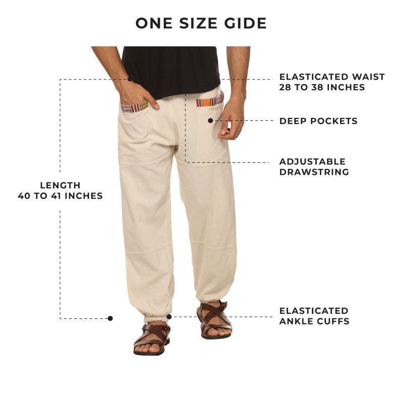 Men's Hopper | Cream | Fits Waist Sizes 28 to 38 Inches – Mens Pyjama on Brown Living™. SKU: HOP-AT22. Img 12.