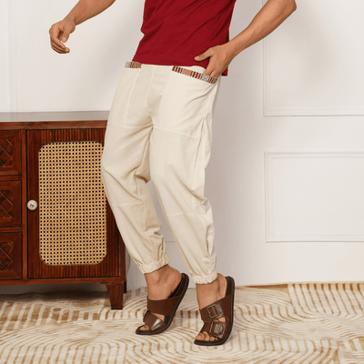 Men's Hopper | Cream | Fits Waist Sizes 28 to 38 Inches – Mens Pyjama on Brown Living™. SKU: HOP - AT22. Img 5.