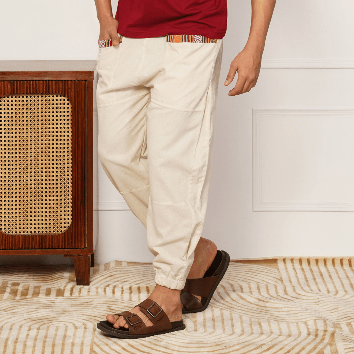 Men's Hopper | Cream | Fits Waist Sizes 28 to 38 Inches – Mens Pyjama by Hope - House of Pure Eco available on Brown Living™. . SKU: HOP - AT22. Img 2.
