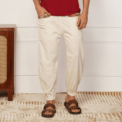 Men's Hopper | Cream | Fits Waist Sizes 28 to 38 Inches – Mens Pyjama on Brown Living™. SKU: HOP - AT22. Img 1.