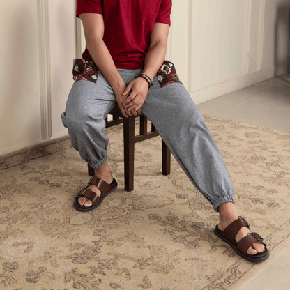 Men's Hopper Joggers | Grey With Pocket Patch | Fits Waist Sizes 30 to 38 Inches – Mens Pyjama by Hope - House of Pure Eco available on Brown Living™. . SKU: H - 1_m13. Img 6.