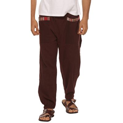 Men's Hopper | Maroon | Fits Waist Sizes 28 to 38 Inches – Mens Pyjama on Brown Living™. SKU: HOP - AT24. Img 6.