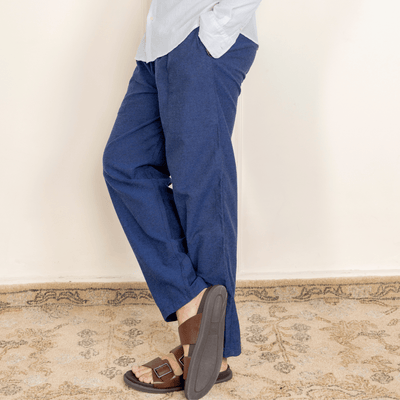 Men's Lounge Pant | Dark Blue | Fits Waist Size 28" to 36" – Mens Pyjama on Brown Living™. SKU: AT01011. Img 5.