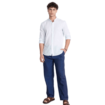 Men's Lounge Pant | Dark Blue | Fits Waist Size 28" to 36" – Mens Pyjama on Brown Living™. SKU: AT01011. Img 8.