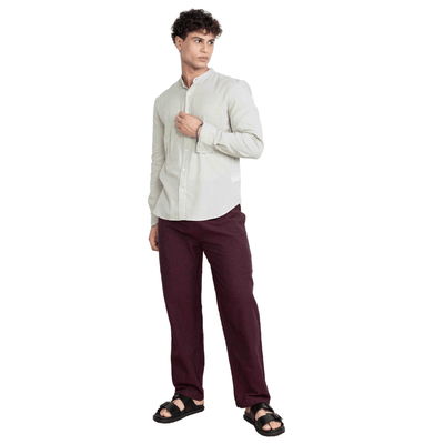 Men's Lounge Pant | Maroon | Fits Waist Size 28" to 36" – Mens Pyjama on Brown Living™. SKU: AT01014. Img 16.