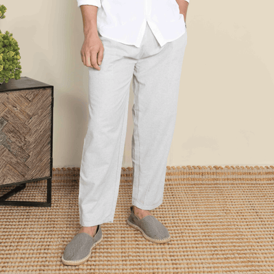 Men's Lounge Pant | Melange Grey | Fits Waist Size 28" to 36" – Mens Pyjama on Brown Living™. SKU: AT01017. Img 5.