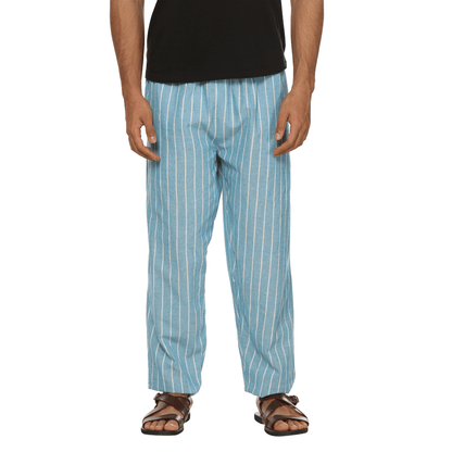 Men's Lounge Pants | Blue Stripes | Fits Waist Size 28" to 36" – Mens Pyjama by Hope - House of Pure Eco available on Brown Living™. . SKU: AT01016. Img 5.