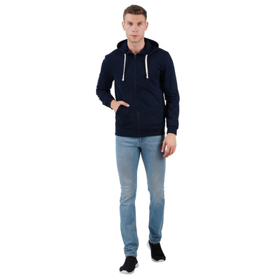 Men’s Navy Zipper Hoodie | Comfortable Everyday Layer – Mens Trousers on Brown Living™. SKU: ARZIKI59-NAVY-M. Img 4.