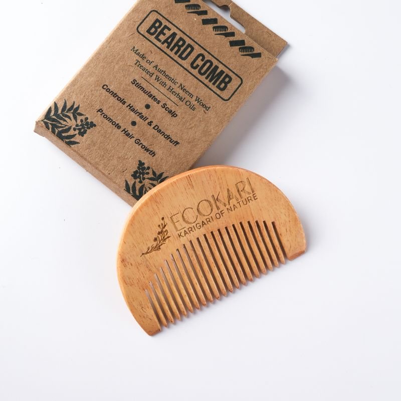 Men’s Neem Wood Beard Comb | Verified Sustainable by Brown Living™