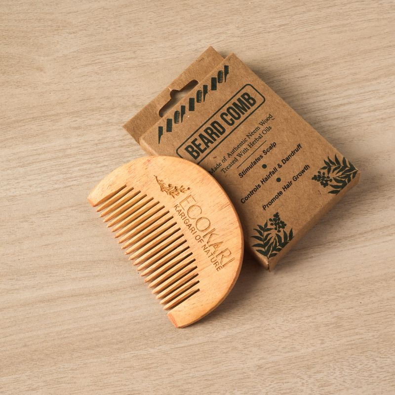 Men’s Neem Wood Beard Comb | Verified Sustainable by Brown Living™