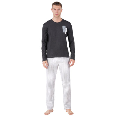 Men’s Nightwear Grey Melange | Comfortable Everyday Sleepwear – Mens Trousers on Brown Living™. SKU: ARZIKI096-GREYMELANGE-M. Img 1.