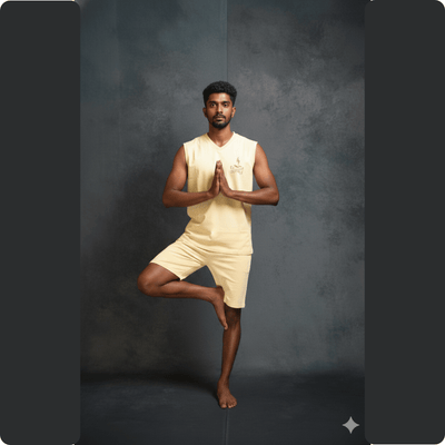 Men's Organic Cotton Comfortable Yoga Shorts – Mens Shorts on Brown Living™. SKU: SHNO-BL-31. Img 1.