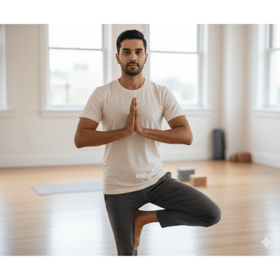 Men’s Organic Cotton Herbal - Infused Printed Yoga T-Shirt – Mens T-Shirt on Brown Living™. SKU: 3117001-1s. Img 1.