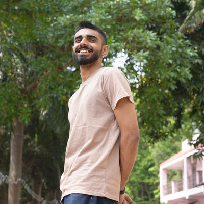 Men’s Organic T-Shirt – Plant Dyed, 0 Toxin, Anti - Microbial & Healthy – Mens T-Shirt on Brown Living™. SKU: BVM013MGM. Img 2.