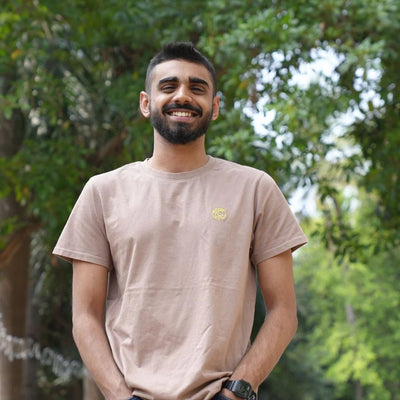 Men’s Organic T-Shirt – Plant Dyed, 0 Toxin, Anti - Microbial & Healthy – Mens T-Shirt on Brown Living™. SKU: BVM013MGM. Img 1.