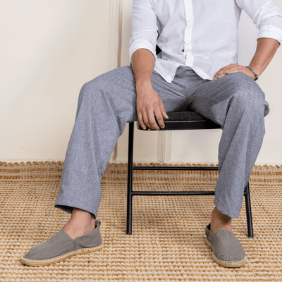 Men's Pyjama Pack of 2 | Cream & Grey | Fits Waist Sizes 28" to 36" – Mens Pyjama on Brown Living™. SKU: AT12AT13. Img 11.