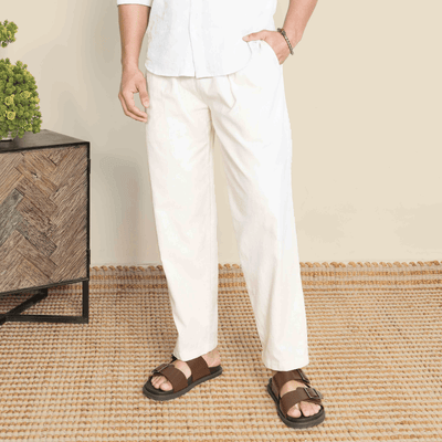 Men's Pyjama Pack of 2 | Cream & Grey | Fits Waist Sizes 28" to 36" – Mens Pyjama on Brown Living™. SKU: AT12AT13. Img 7.