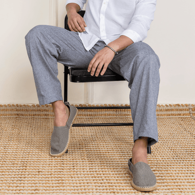 Men's Pyjama Pack of 2 | Cream & Grey | Fits Waist Sizes 28" to 36" – Mens Pyjama on Brown Living™. SKU: AT12AT13. Img 10.