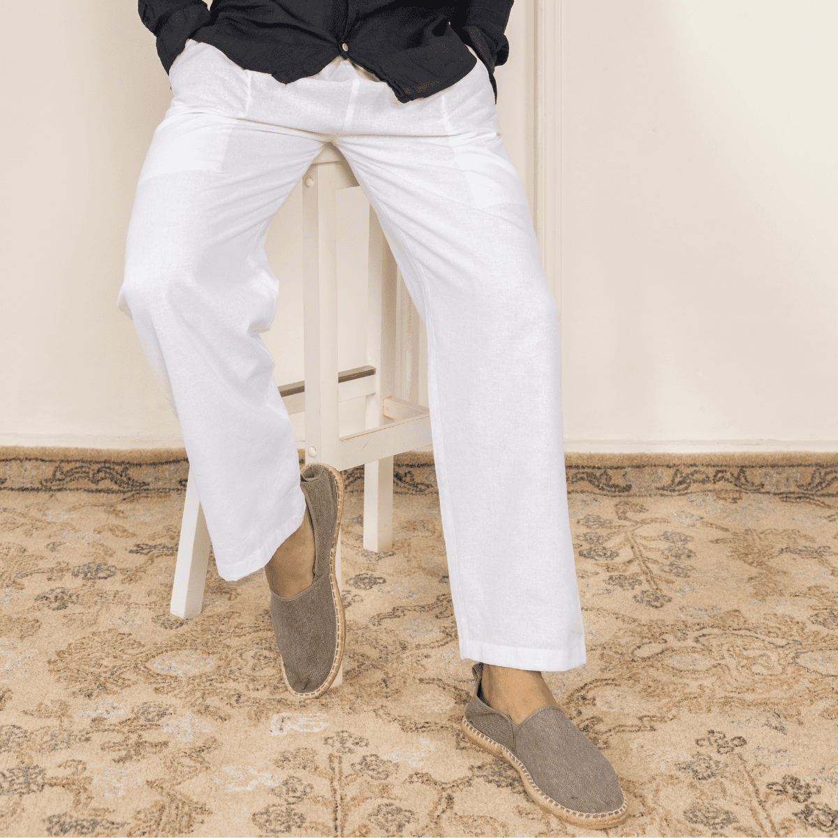 Men's Pyjama Pack of 2 | White & White | Fits Waist Sizes 28" to 36" – Mens Pyjama on Brown Living™. SKU: AT10AT10. Img 2.