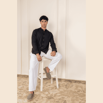 Men's Pyjama Pack of 2 | White & White | Fits Waist Sizes 28" to 36" – Mens Pyjama on Brown Living™. SKU: AT10AT10. Img 5.