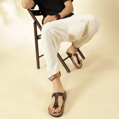 Men's Tribal Harem | Cream | Fits Waist Sizes 28 to 36 Inches – Mens Pyjama on Brown Living™. SKU: AT01022ND. Img 4.