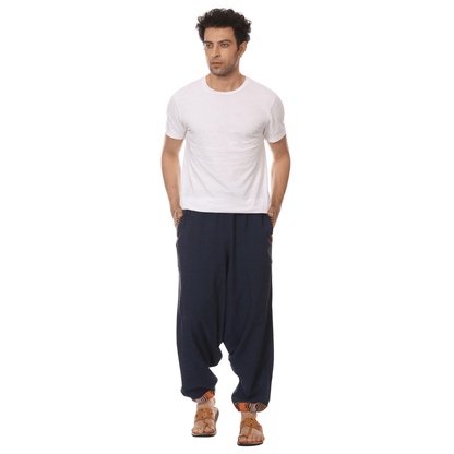 Men's Tribal Harem | Dark Blue | Fits Waist Sizes 28 to 36 Inches – Mens Pyjama on Brown Living™. SKU: AT01021ND. Img 7.