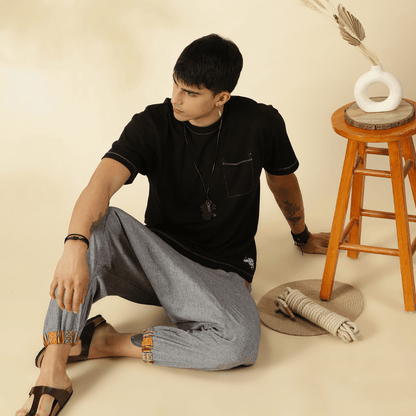 Men's Tribal Harem | Grey | Fits Waist Sizes 28 to 36 Inches – Mens Pyjama by Hope - House of Pure Eco available on Brown Living™. . SKU: AT01023ND. Img 5.