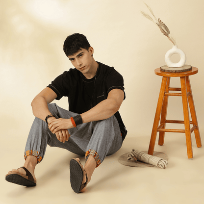Men's Tribal Harem | Grey | Fits Waist Sizes 28 to 36 Inches – Mens Pyjama by Hope - House of Pure Eco available on Brown Living™. . SKU: AT01023ND. Img 6.