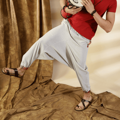 Men's Tribal Harem | Melange Grey | Fits Waist Sizes 28 to 36 Inches – Mens Pyjama on Brown Living™. SKU: AT01027ND. Img 14.