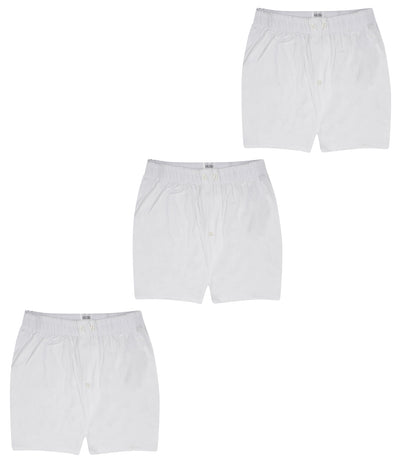 Men’s White Boxer Set | Pack Of 3 Comfortable Fit – Mens Shorts on Brown Living™. SKU: ARZIKI008-WHITE-M. Img 1.