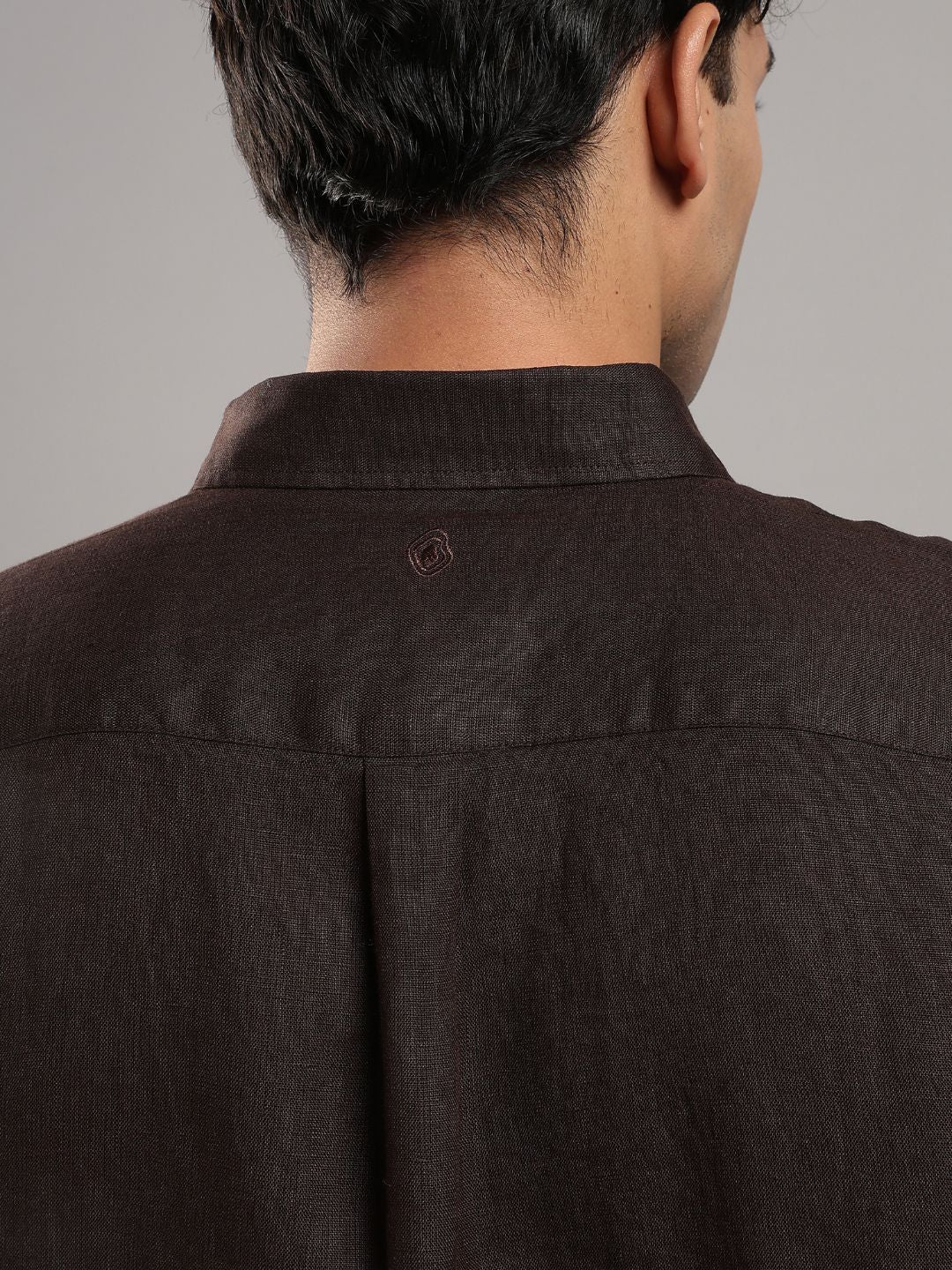 Men’s White Linen Full Sleeve Shirt | Pure Linen Casual Shirt – Men Shirt on Brown Living™. SKU: LN-BR-F-S. Img 7.