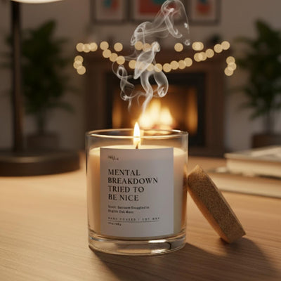 Mental Breakdown Candle - Scented with Cherry Silk – Candles & Fragrances on Brown Living™. SKU: SS-05. Img 4.