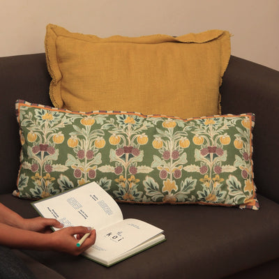 Merlot Lumbar Hug Pillow Decorative Support Cushion – Pillow on Brown Living™. SKU: KOI-PL-FG-012. Img 4.