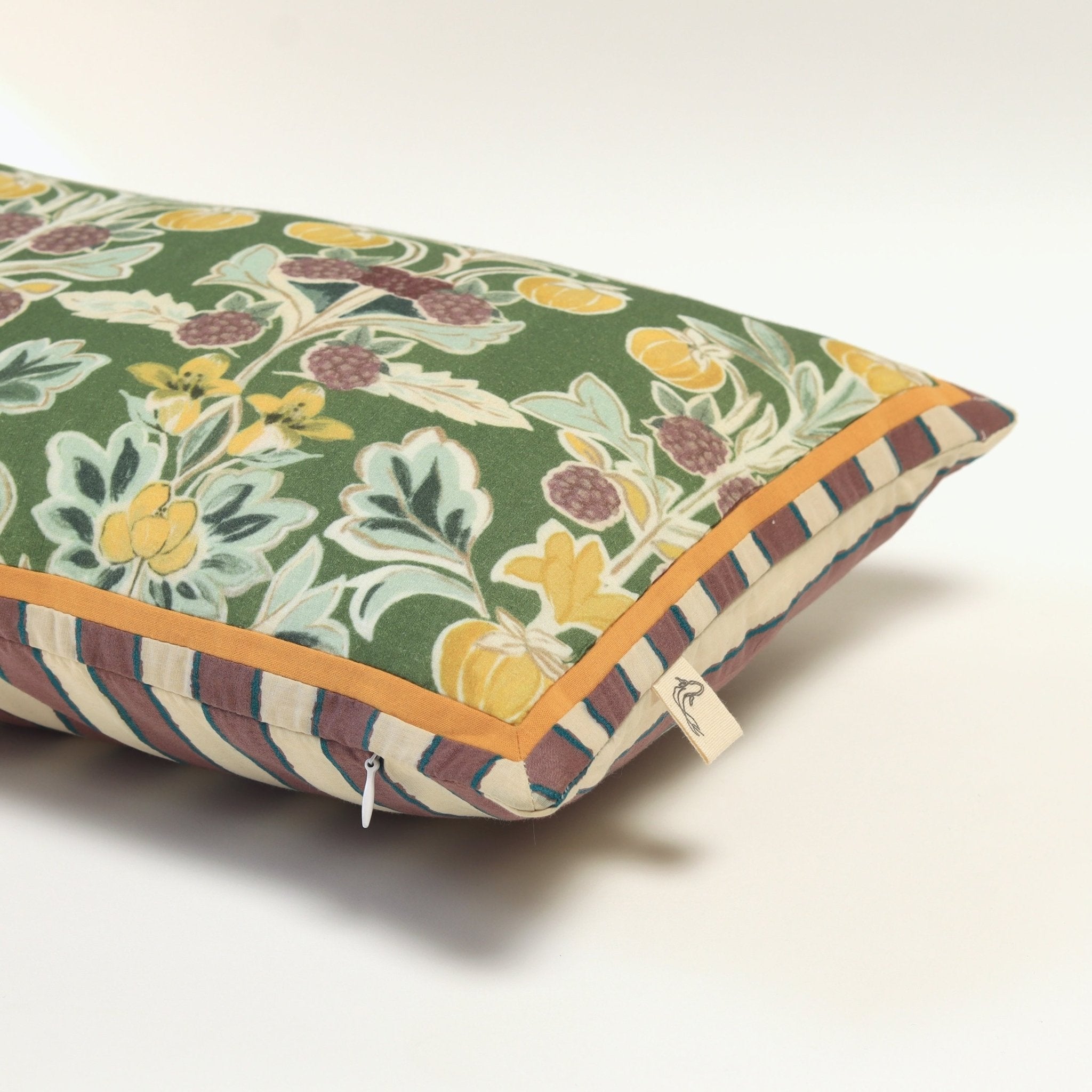 Merlot Lumbar Hug Pillow Decorative Support Cushion – Pillow on Brown Living™. SKU: KOI-PL-FG-012. Img 3.