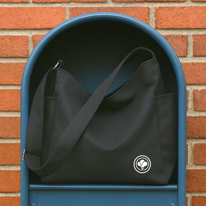 Messenger Tote – Functional Cross Body Cotton Canvas Bag – Tote Bag on Brown Living™. SKU: MES006BLK. Img 4.