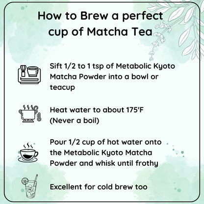 Metabolic Kyoto Matcha Tea - 55 g | Verified Sustainable by Brown Living™