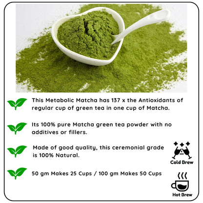 Metabolic Kyoto Matcha Tea - 55 g | Verified Sustainable by Brown Living™