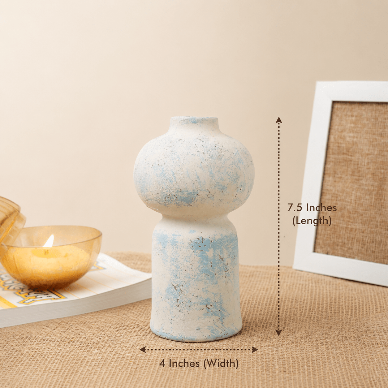 Midnight Bloom Decorative Vase with Dried Botanicals – Vases on Brown Living™. SKU: V-412. Img 3.