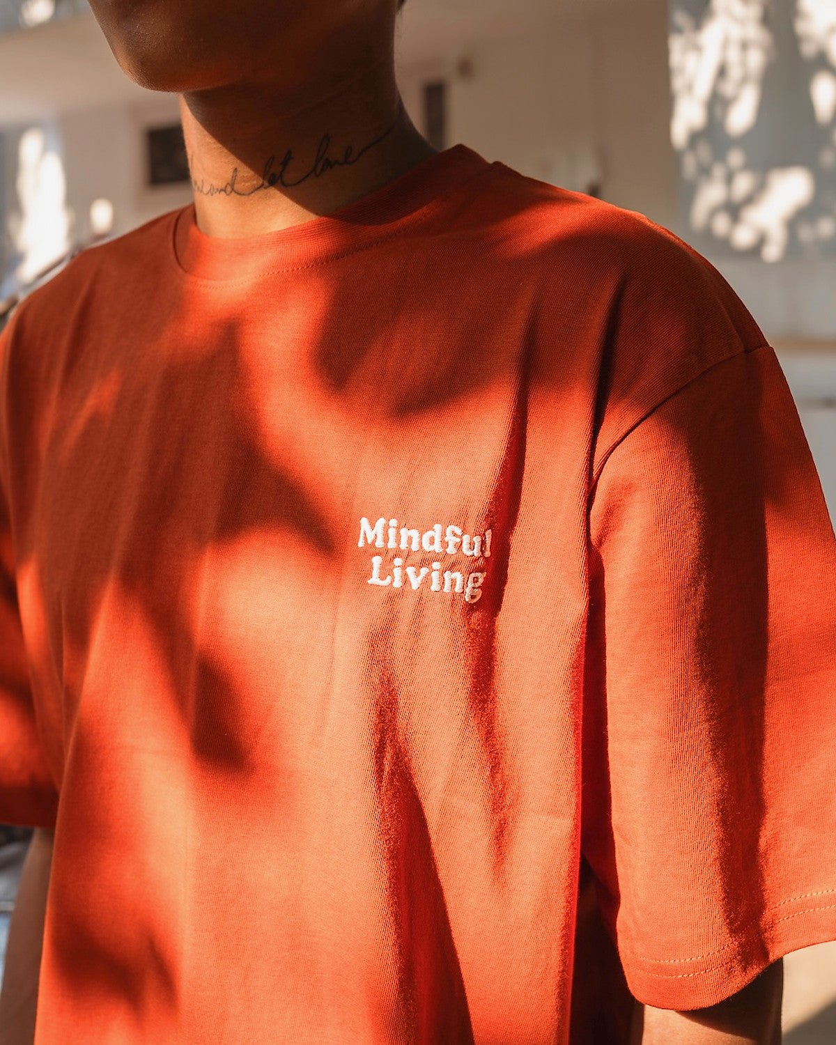Mindful Living Organic Cotton Rust T-shirt | Sustainable Everyday Tee – Mens T-Shirt on Brown Living™. SKU: PB2512-TSH-MDL-XL. Img 9.