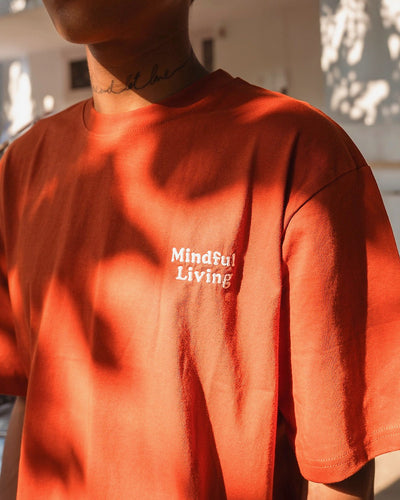 Mindful Living Organic Cotton Rust T-shirt | Sustainable Everyday Tee – Mens T-Shirt on Brown Living™. SKU: PB2512-TSH-MDL-XL. Img 9.