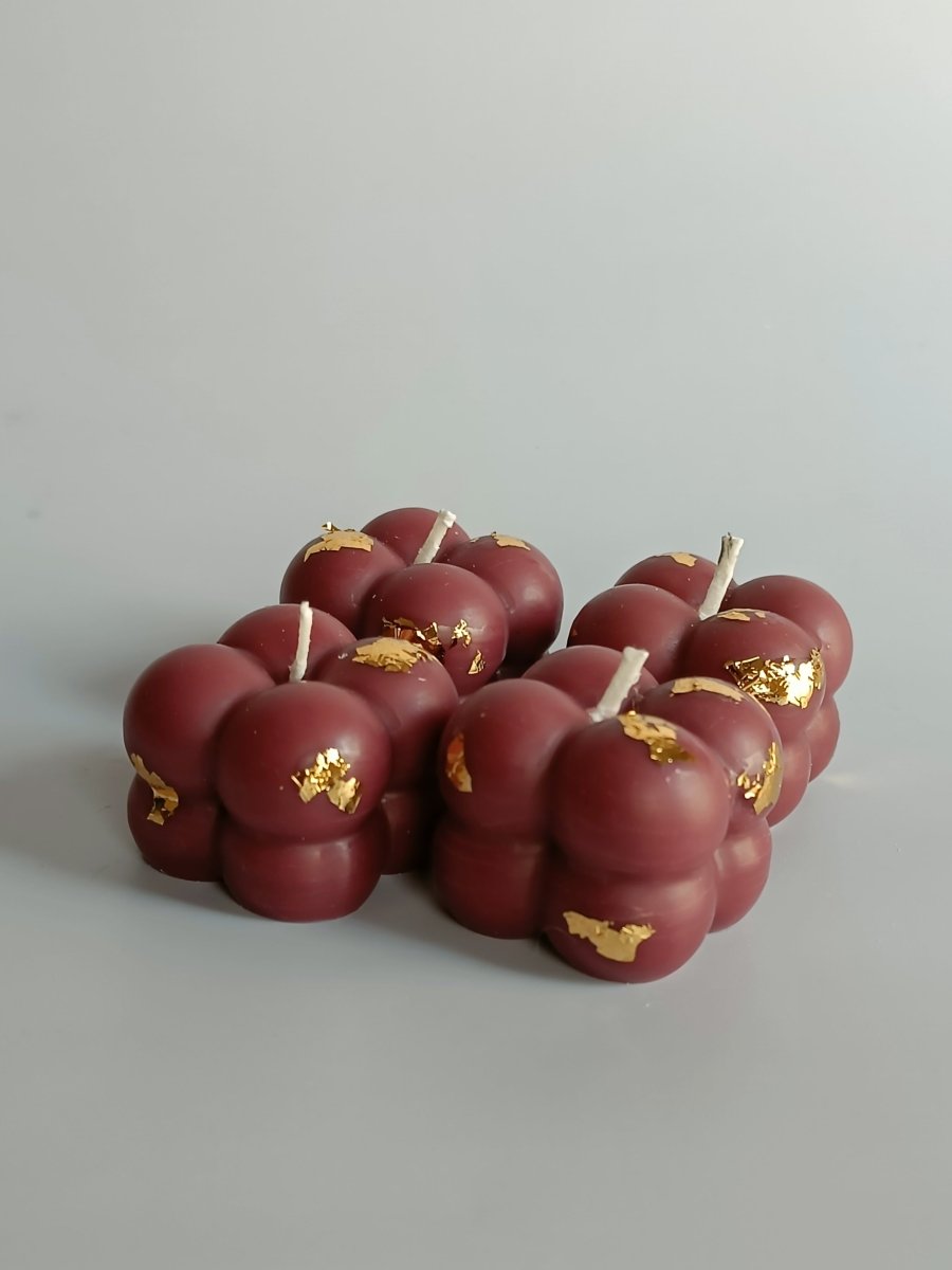 Mini Bubble Soy Wax Candles with Gold - Set of 4 – Candles & Fragrances by Rasa Home available on Brown Living™. Brown . SKU: SMB01601_N. Img 3.