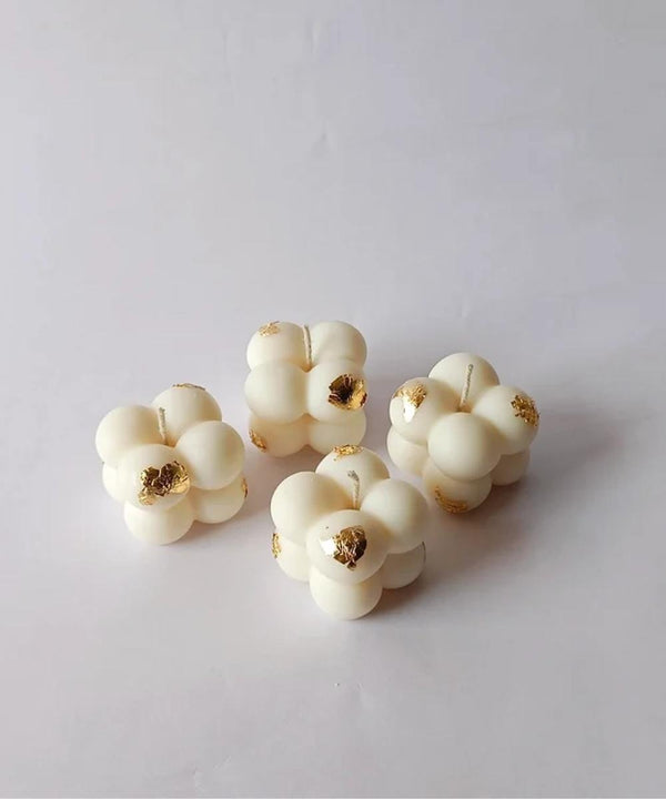 Mini Bubble Soy Wax Candles with Gold- Set of 4 | Verified Sustainable Candles Fragrances on Brown Living™