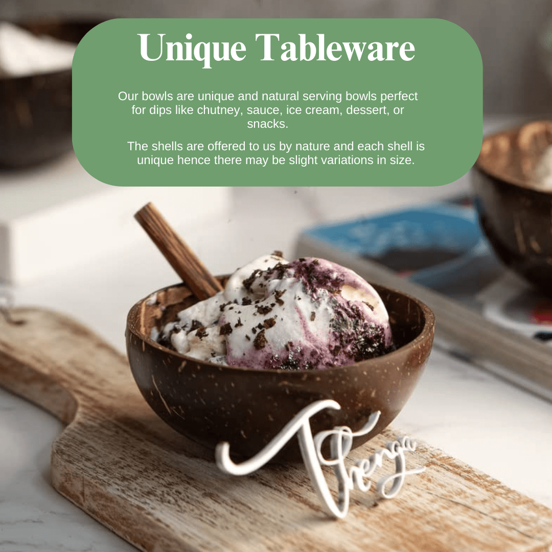 Mini Coconut Bowl & Shell ,Spoon Set of 2, 110 ml Dessert Bowl – Plates & Bowls on Brown Living™. SKU: 173 - 05701 - thenga - mini - coconut - bowl - shell - spoon - set - of - 2. Img 4.