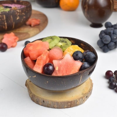 Mini Coconut Bowl & Shell ,Spoon Set of 2, 110 ml Dessert Bowl – Plates & Bowls on Brown Living™. SKU: 173 - 05701 - thenga - mini - coconut - bowl - shell - spoon - set - of - 2. Img 5.