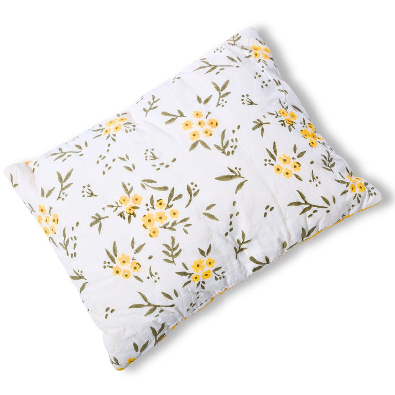 Mini Cot Set with Dohar- Wildflowers Yellow | Verified Sustainable Bedding on Brown Living™