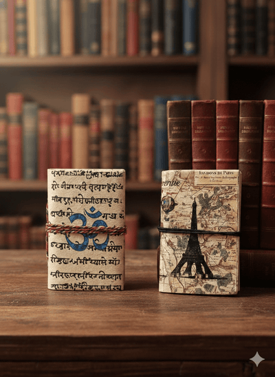 Mini Recycled Paper Journal Pack of 2 – Notebooks & Notepads on Brown Living™. SKU: OEP2533993a. Img 12.